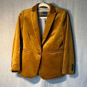 J. Crew - Parke Velvet Women’s Blazer in gold-mustard color - NWOT SZ. 4 petite